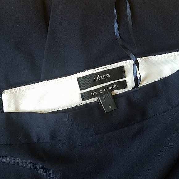 VGUC J.Crew No.2 pencil skirt, navy blue, polyeste - Picture 1 of 3